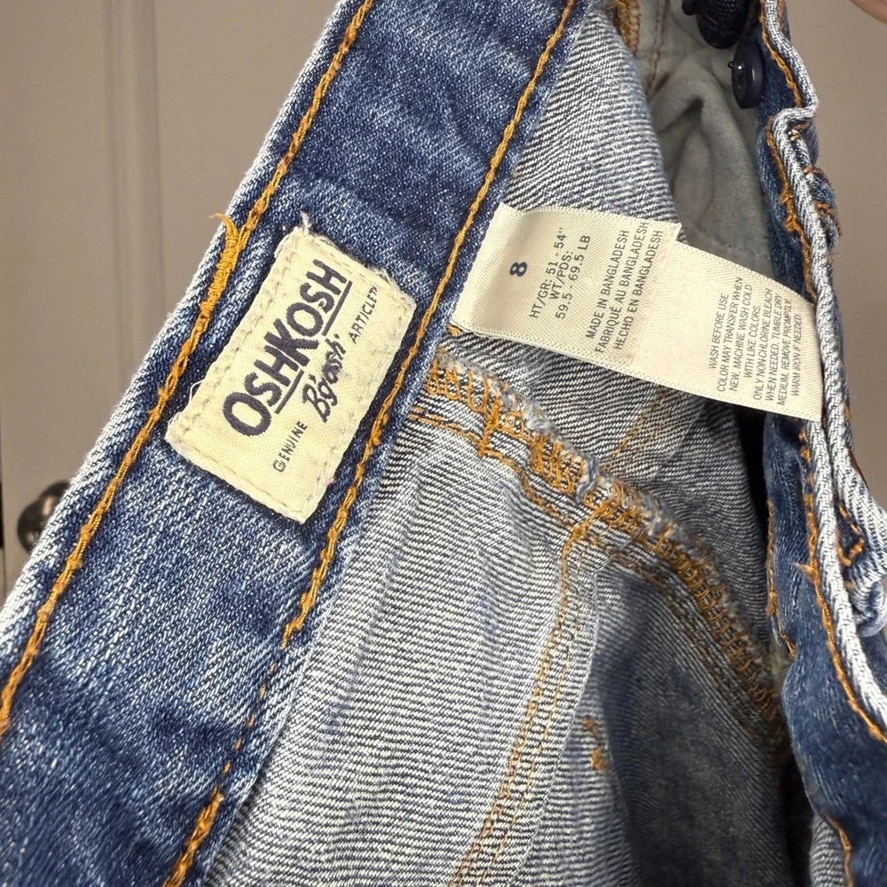 OshKosh Bgosh Girls Denim Shorts Medium Wash Cuffed‎ Hem Blue Size 8